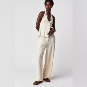 Free People take me to Paris linen 2-piece halter set XL